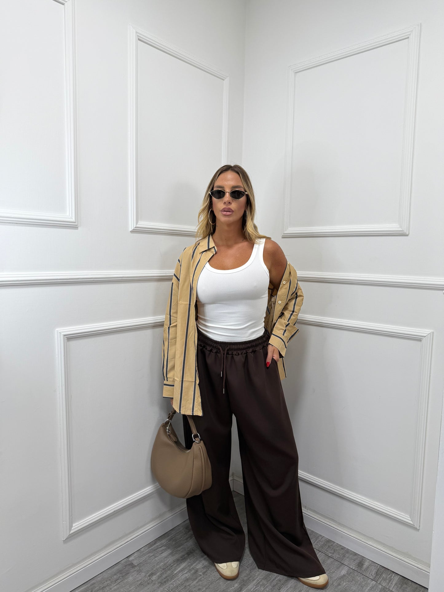 Pantaloni con coulisse Monday  curvy cioccolato dalla 46/52  51842