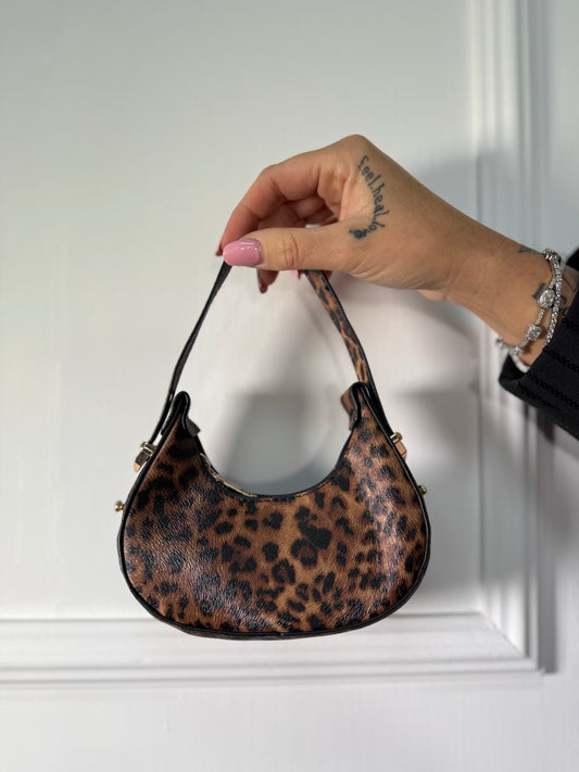 Micro bag in ecopelle maculata