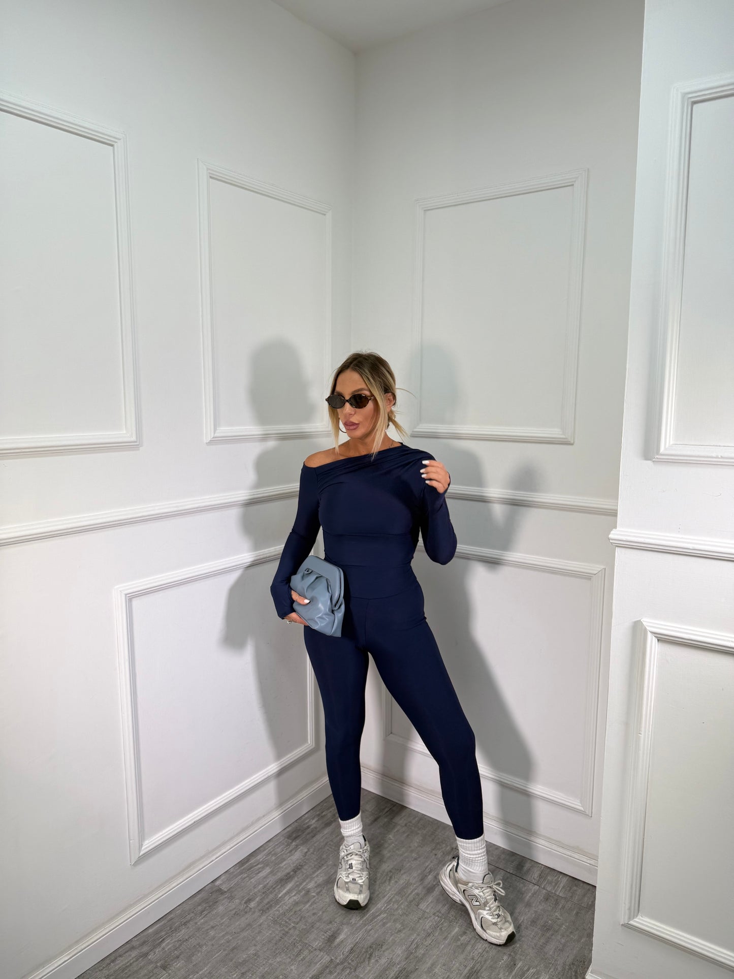 Coordinato in lycra Elly blu navy 6136