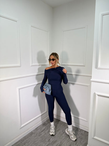 Coordinato in lycra Elly blu navy 6136