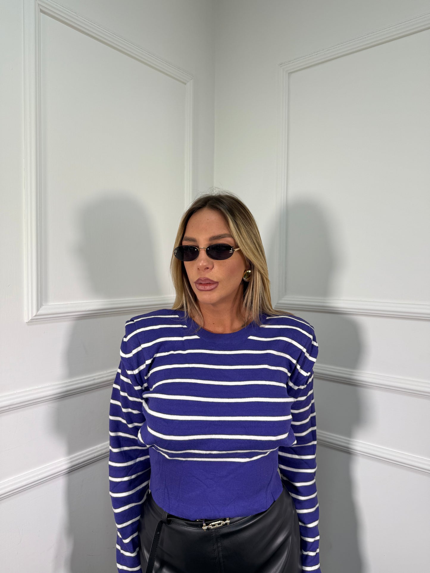 Maglioncino con spalline Minimal viola t186