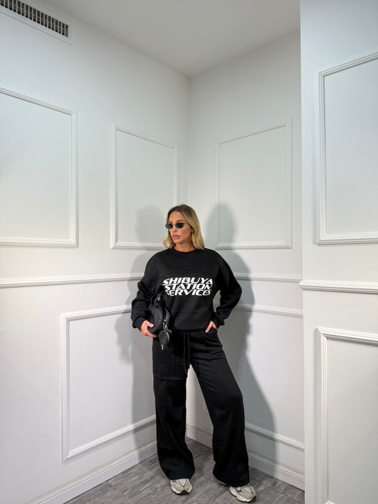 Coordinato in tuta Shibuya nero rt739