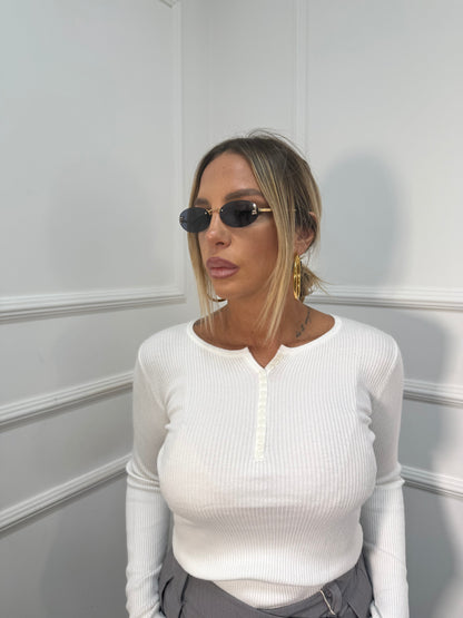 Maglioncino lana rasata a costine con bottoncini vari colori qf8158