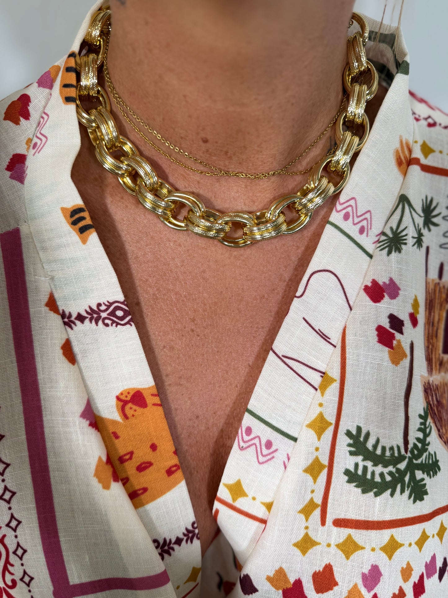 Collana girocollo a catena oro