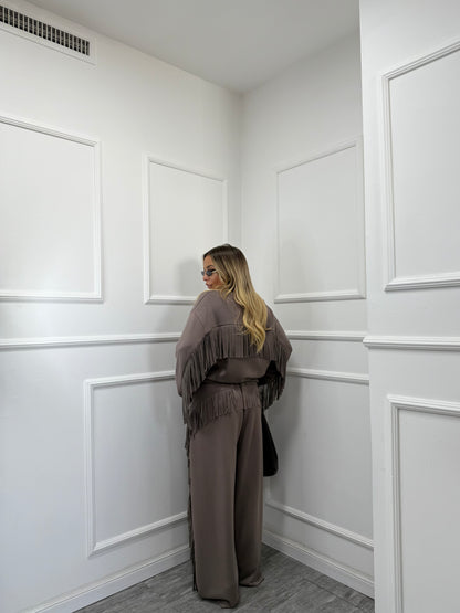 Coordinato frange Jacqueline taupe by lumina ld3424