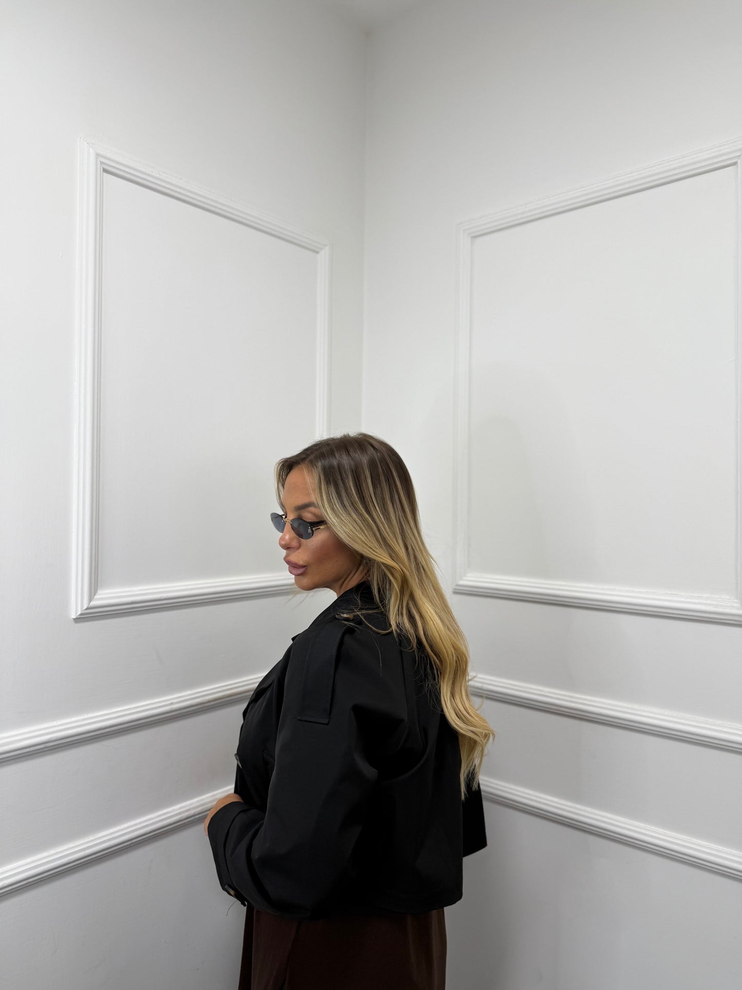 Trench crop Paris nero 5904