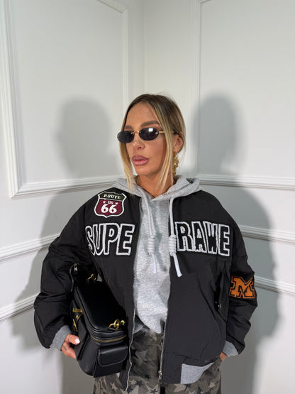 Bomber Route 66 nero premium quality yt30054