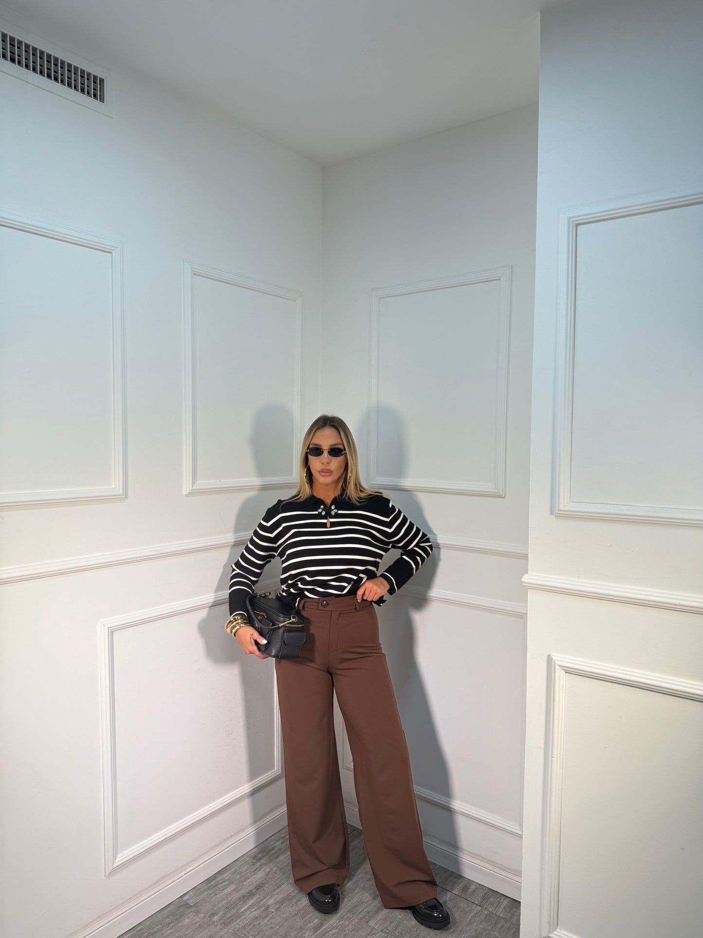 Pantaloni palazzo Madison cacao 23600641