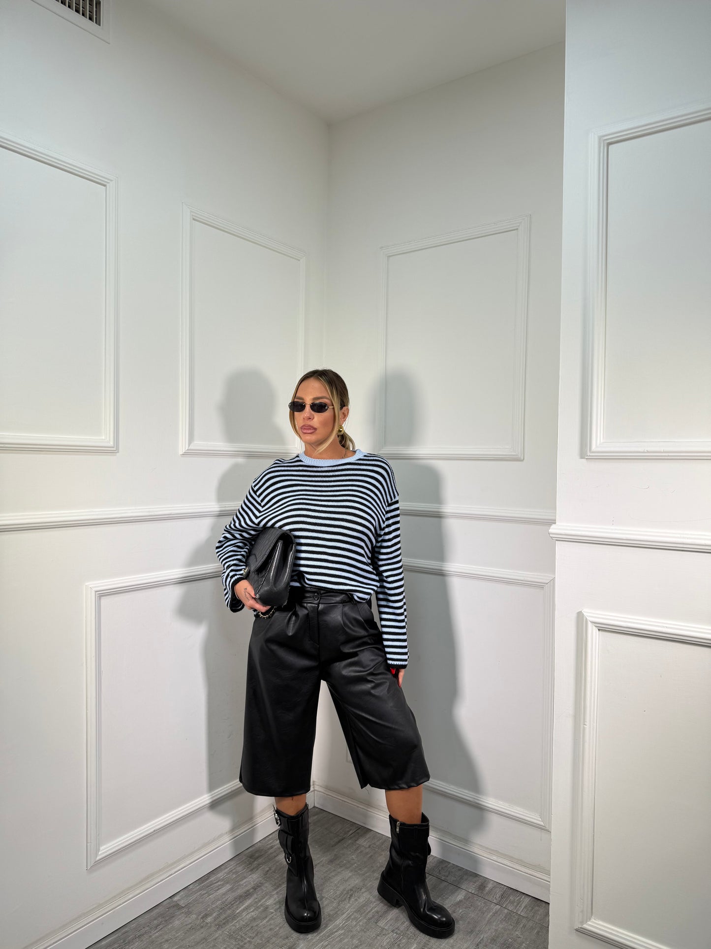 Bermuda in ecopelle Orlando nero 18197