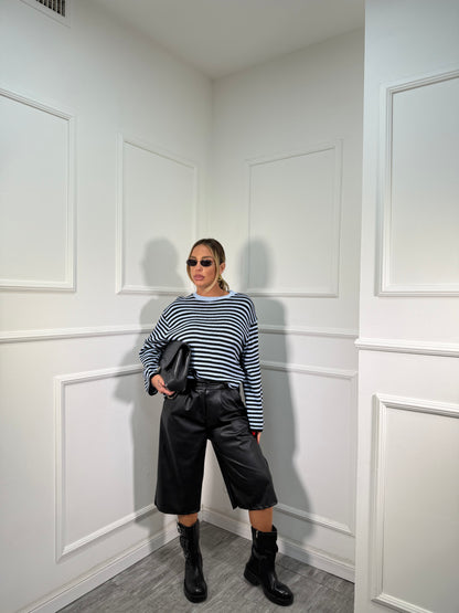 Bermuda in ecopelle Orlando nero 18197