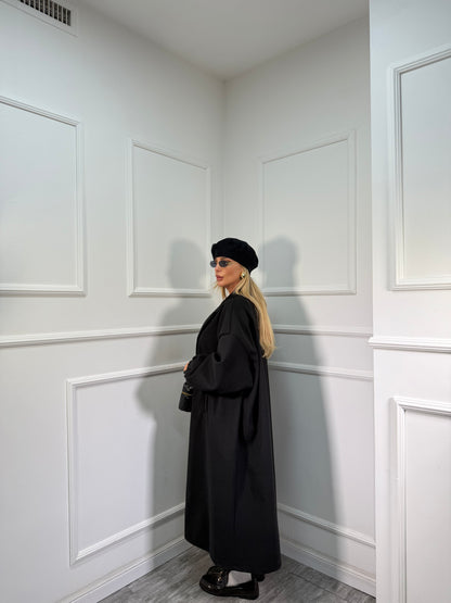 Maxi coat Favola nero 22301