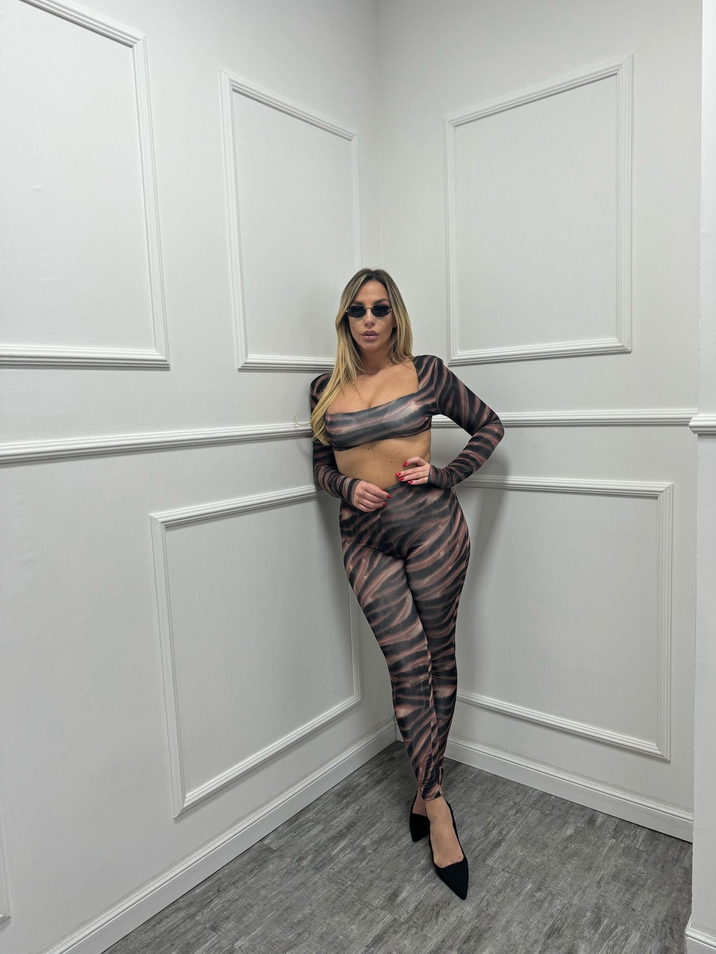 Coordinato in lycra sarah zebrato 11377