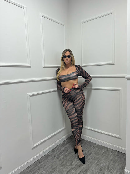 Coordinato in lycra sarah zebrato 11377