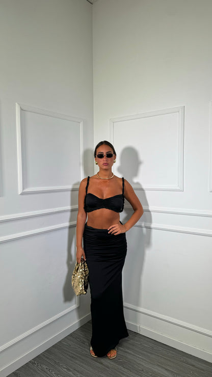 Coordinato in lycra Calliope nero