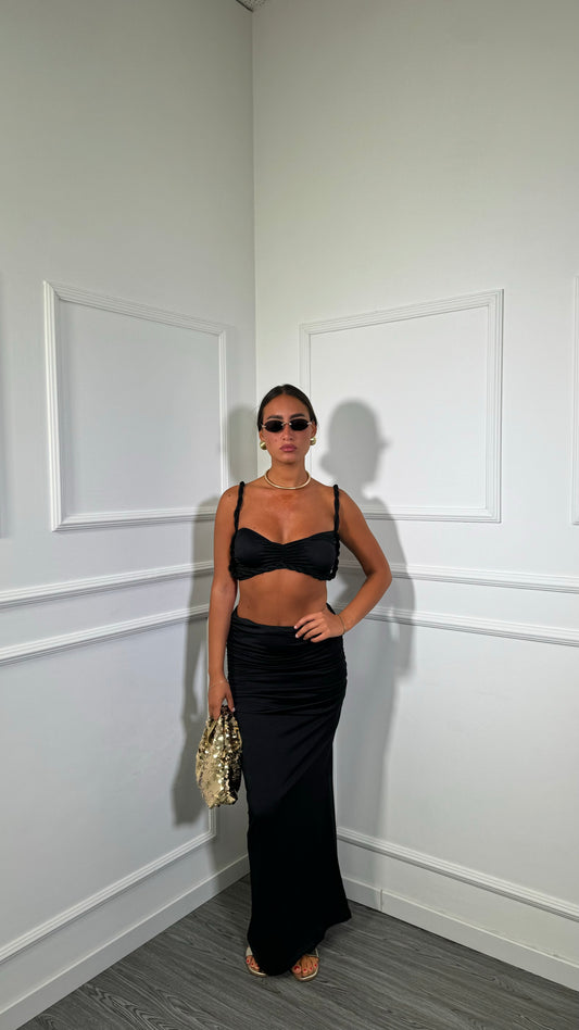 Coordinato in lycra Calliope nero