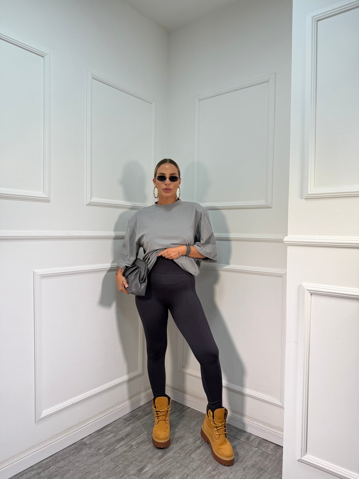 Leggins modellante push-up grigio fumo