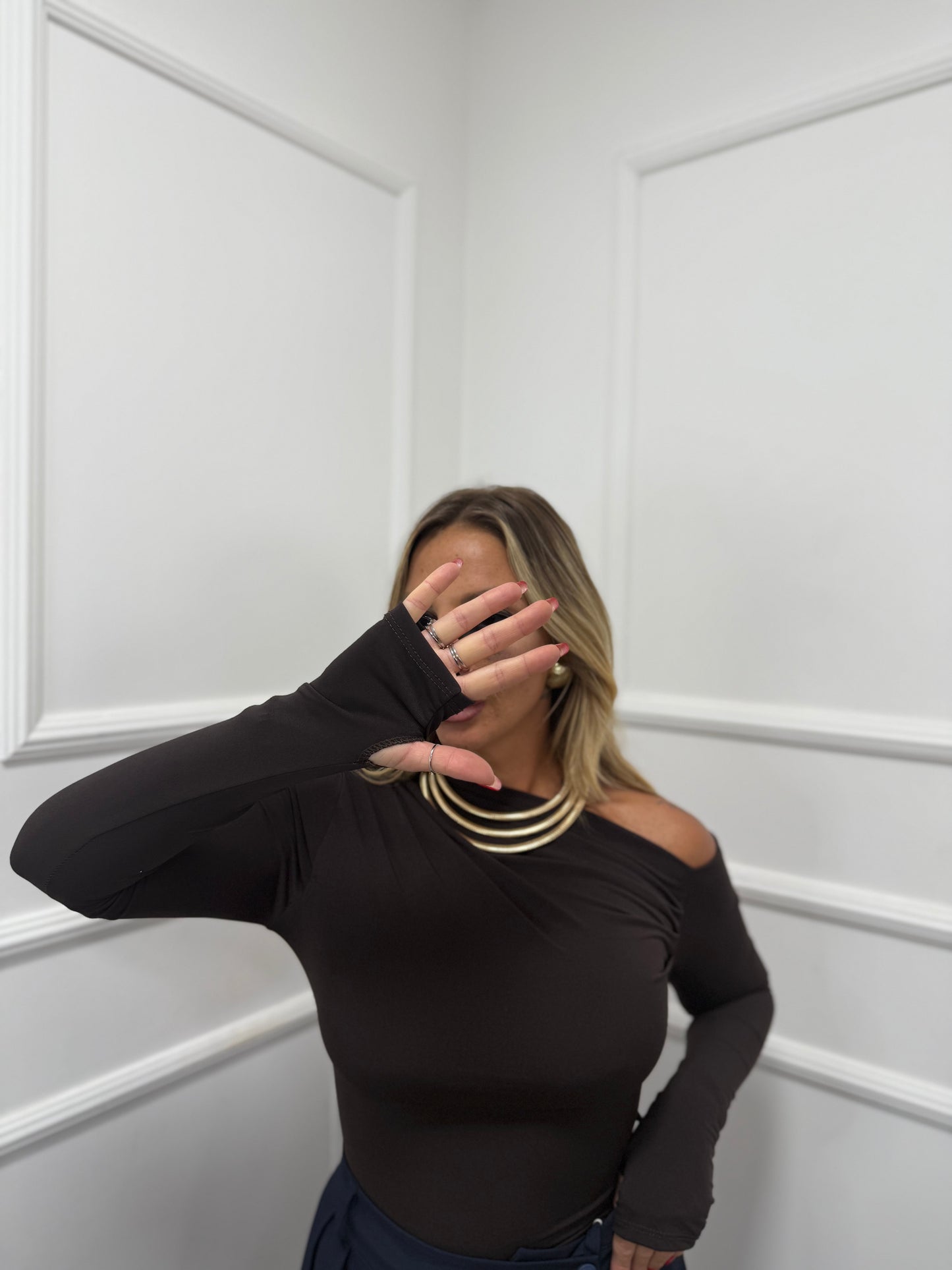 Shirt in lycra Kim cioccolato 24392