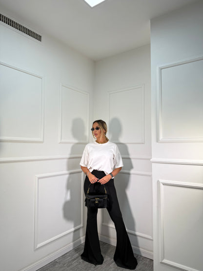 Pantaloni a zampa in lycra Obsessed nero p20550