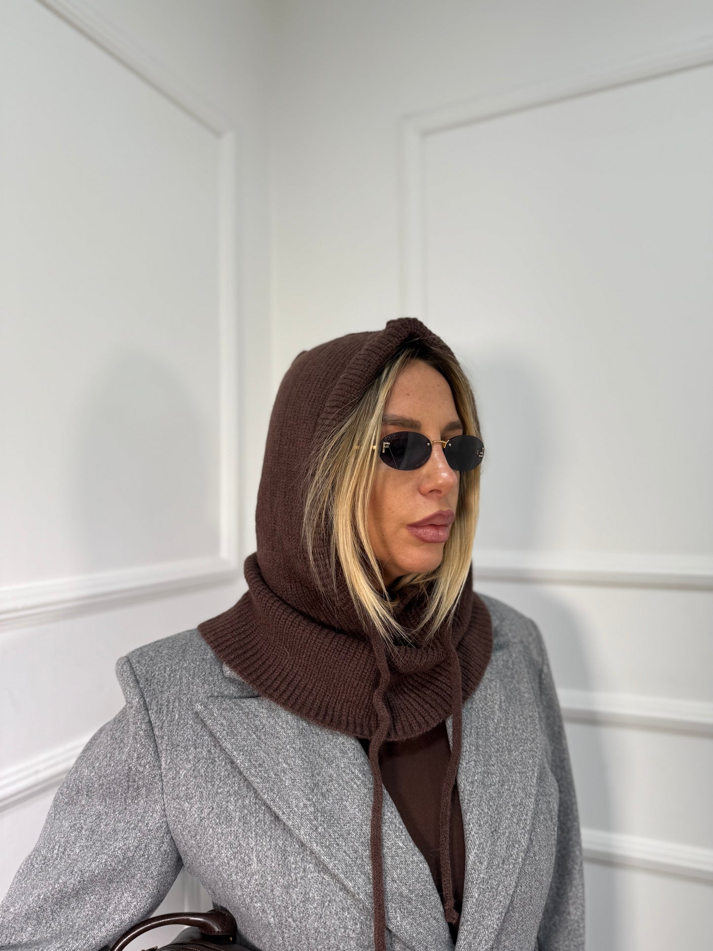 Balaclava in lana cioccolato