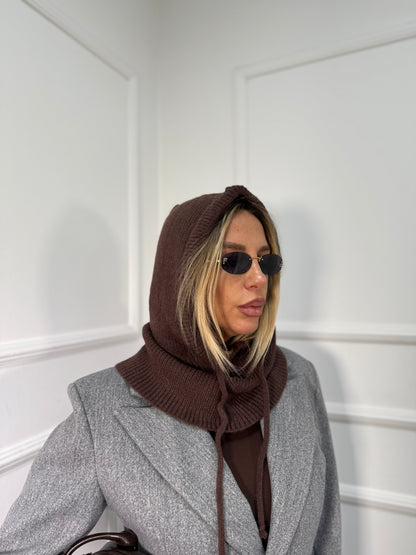 Balaclava in lana cioccolato