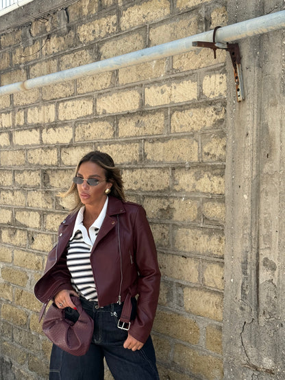 Chiodo ecopelle Venice bordeaux 0565