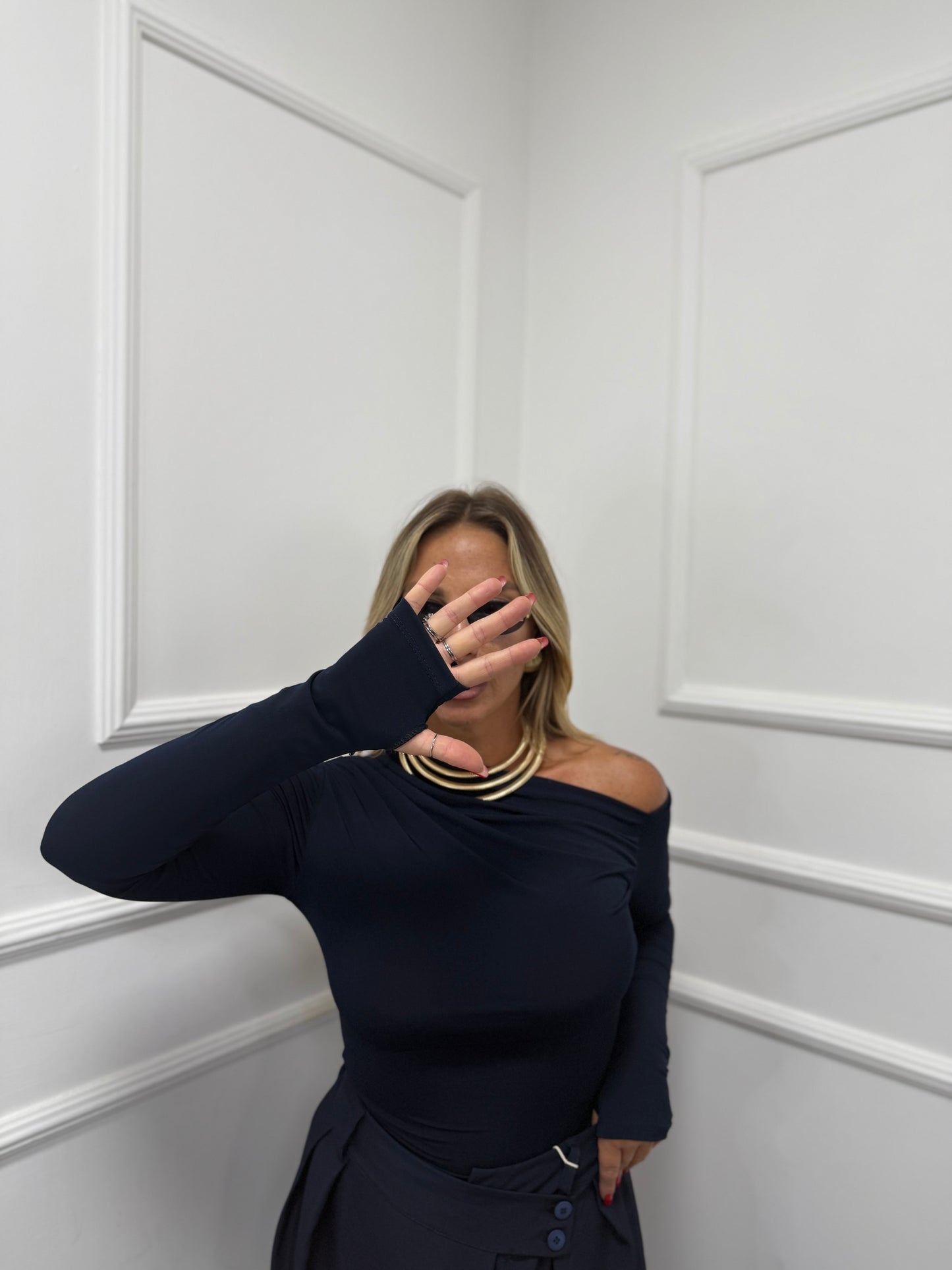 Shirt in lycra Kim blu 24392