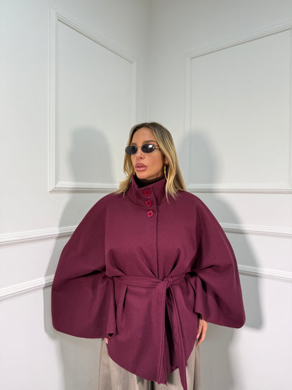 Mantella cappotto Georgette bordeaux 25978