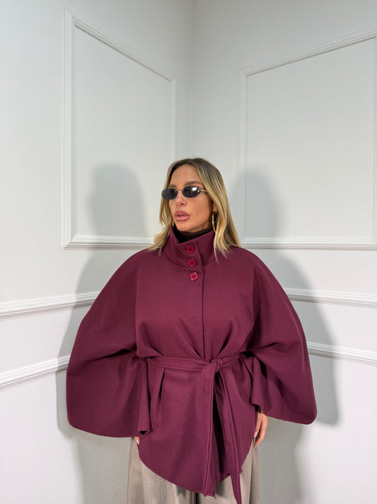 Mantella cappotto Georgette bordeaux 25978