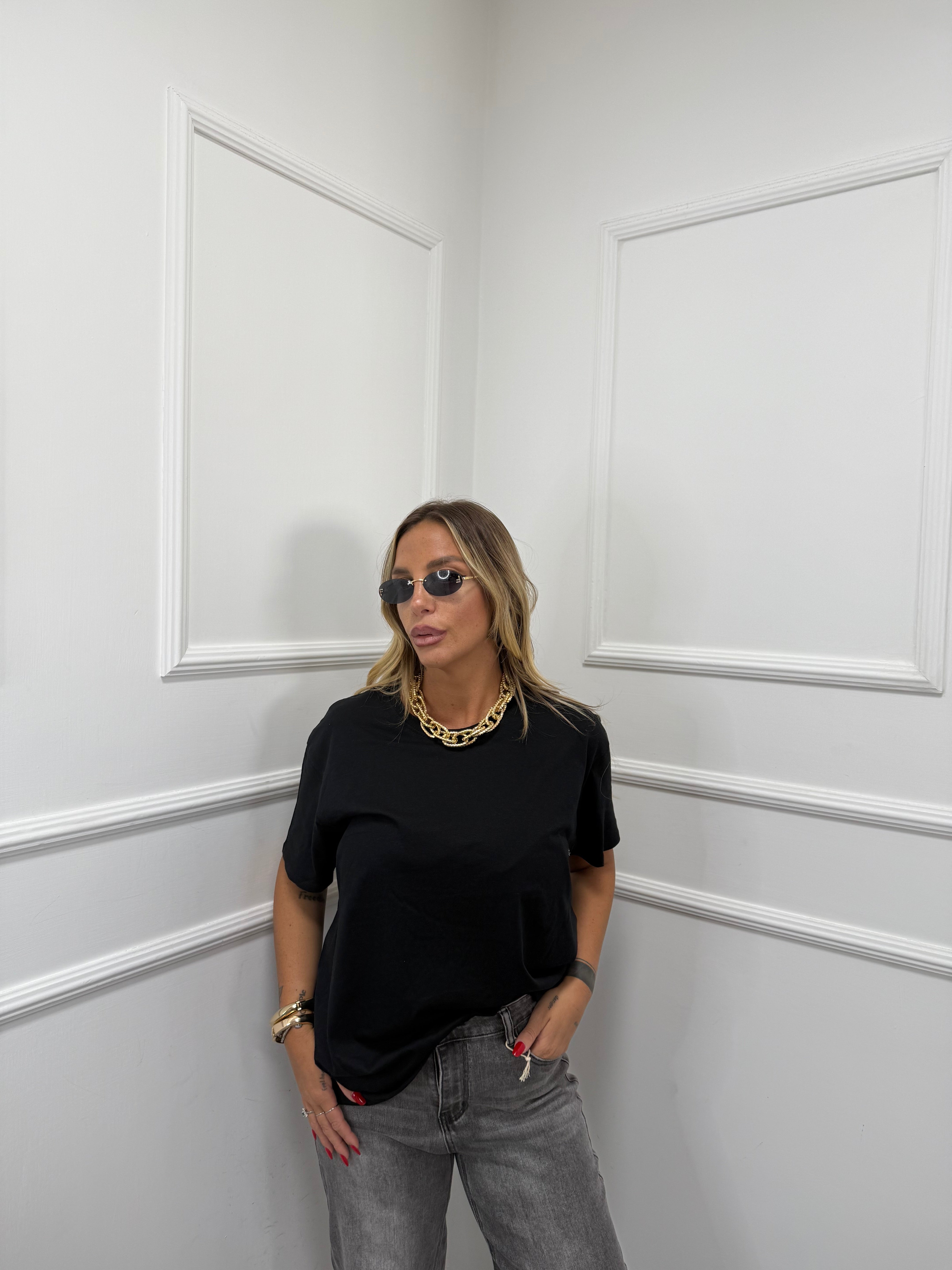 Maxi t-shirt oversize basic nera