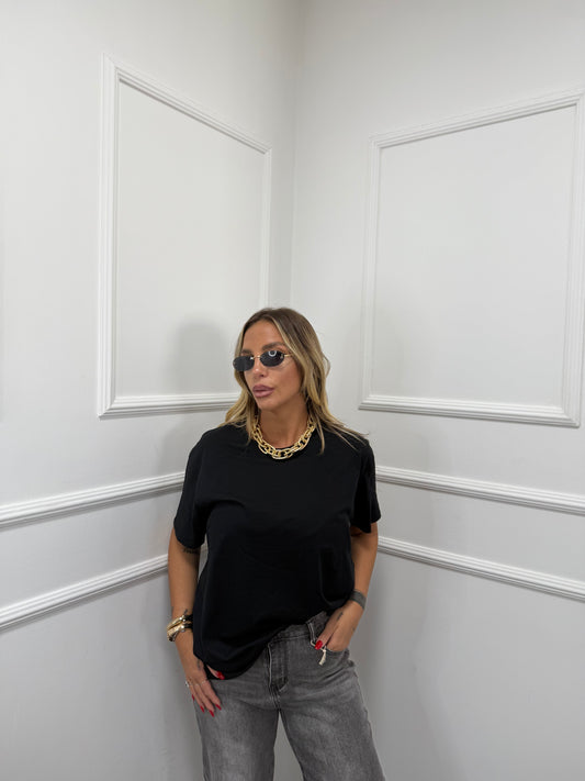Maxi t-shirt oversize basic nera