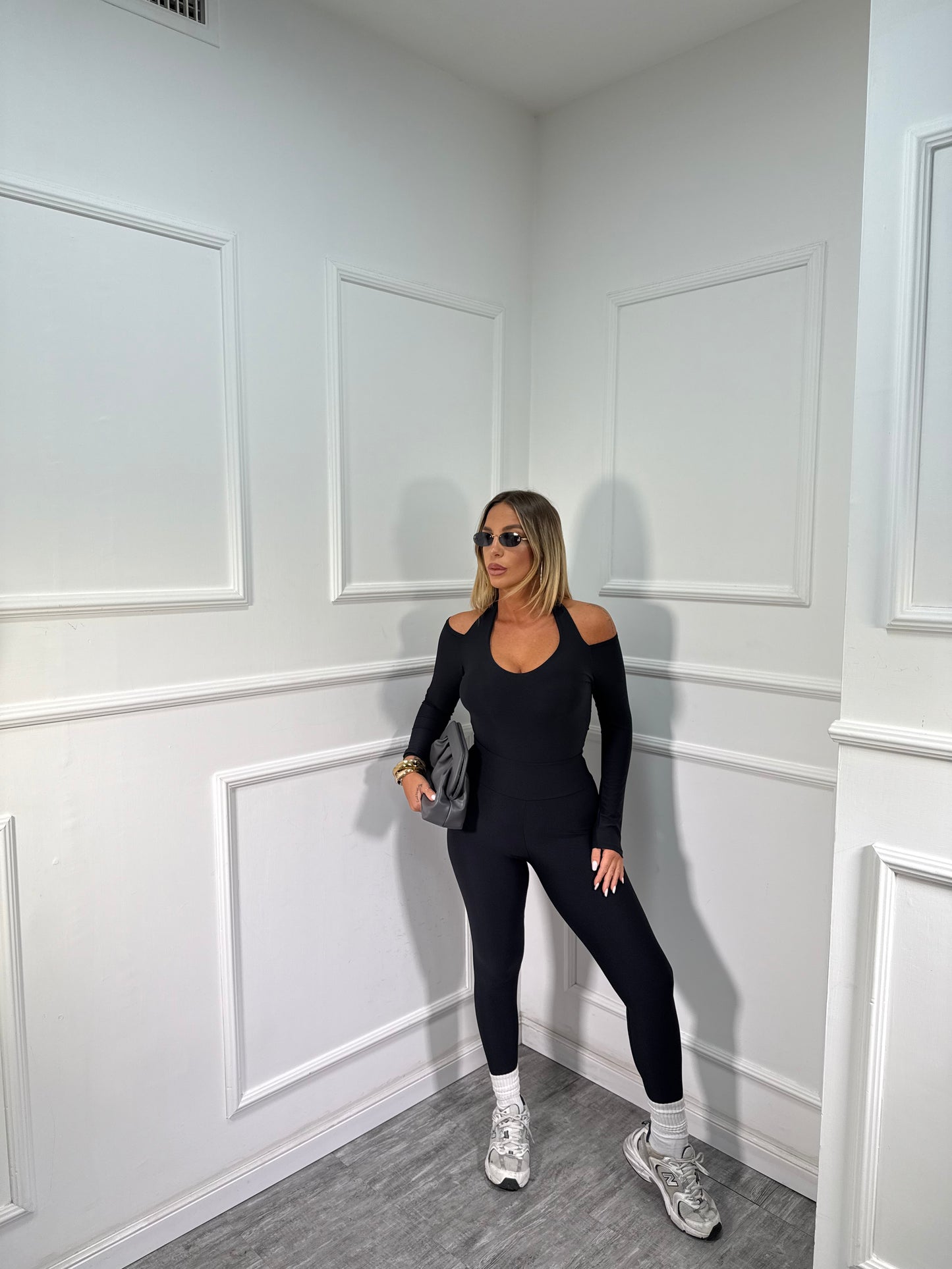 Coordinato in lycra Walking nero