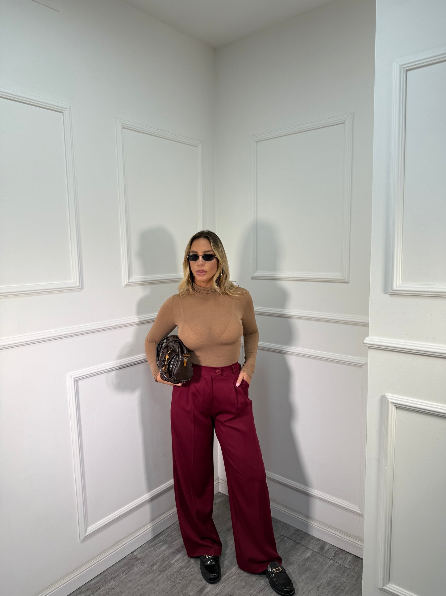 Pantaloni palazzo Studios bordeaux 15592