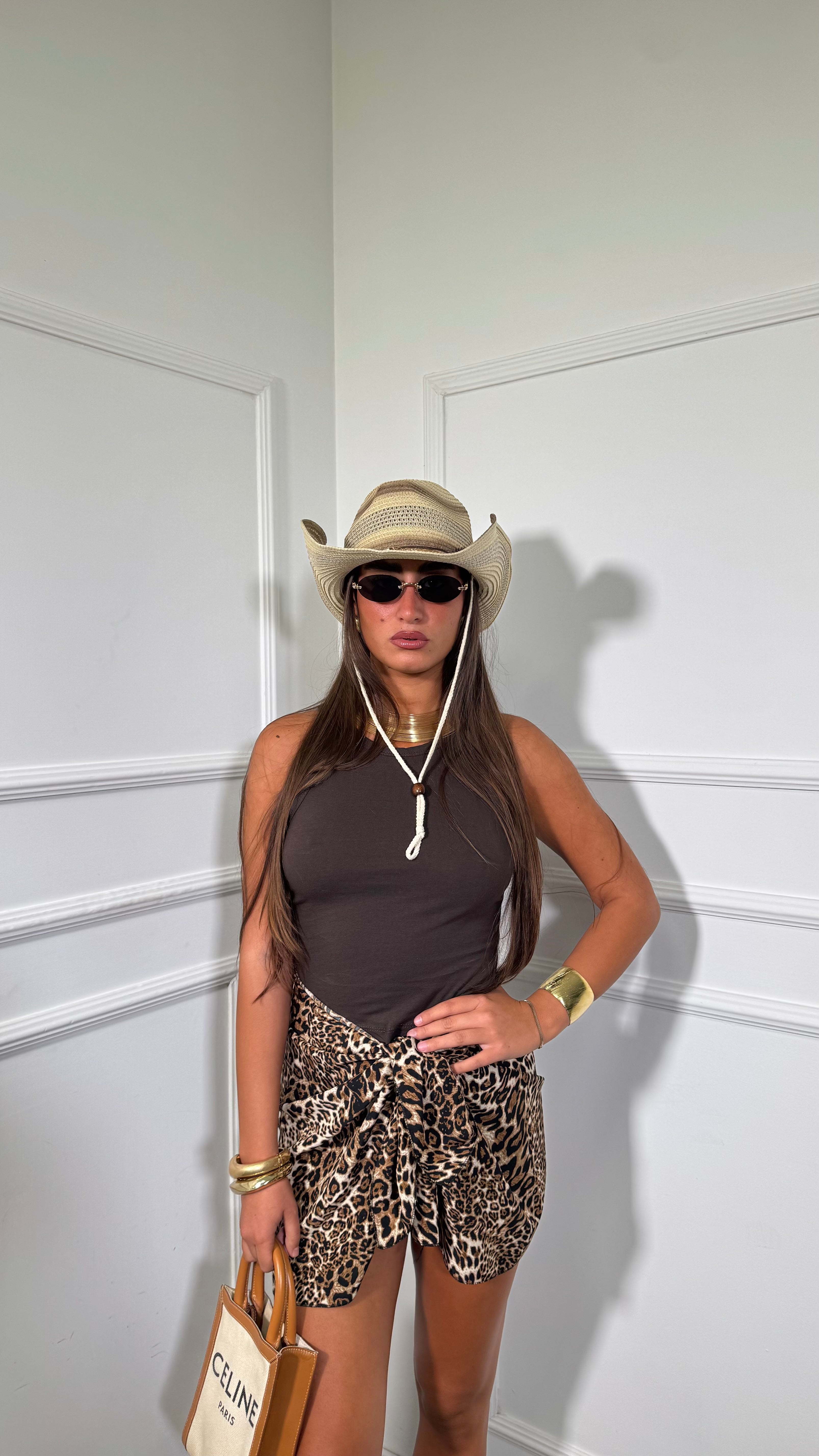 Gonna pareo corta animalier