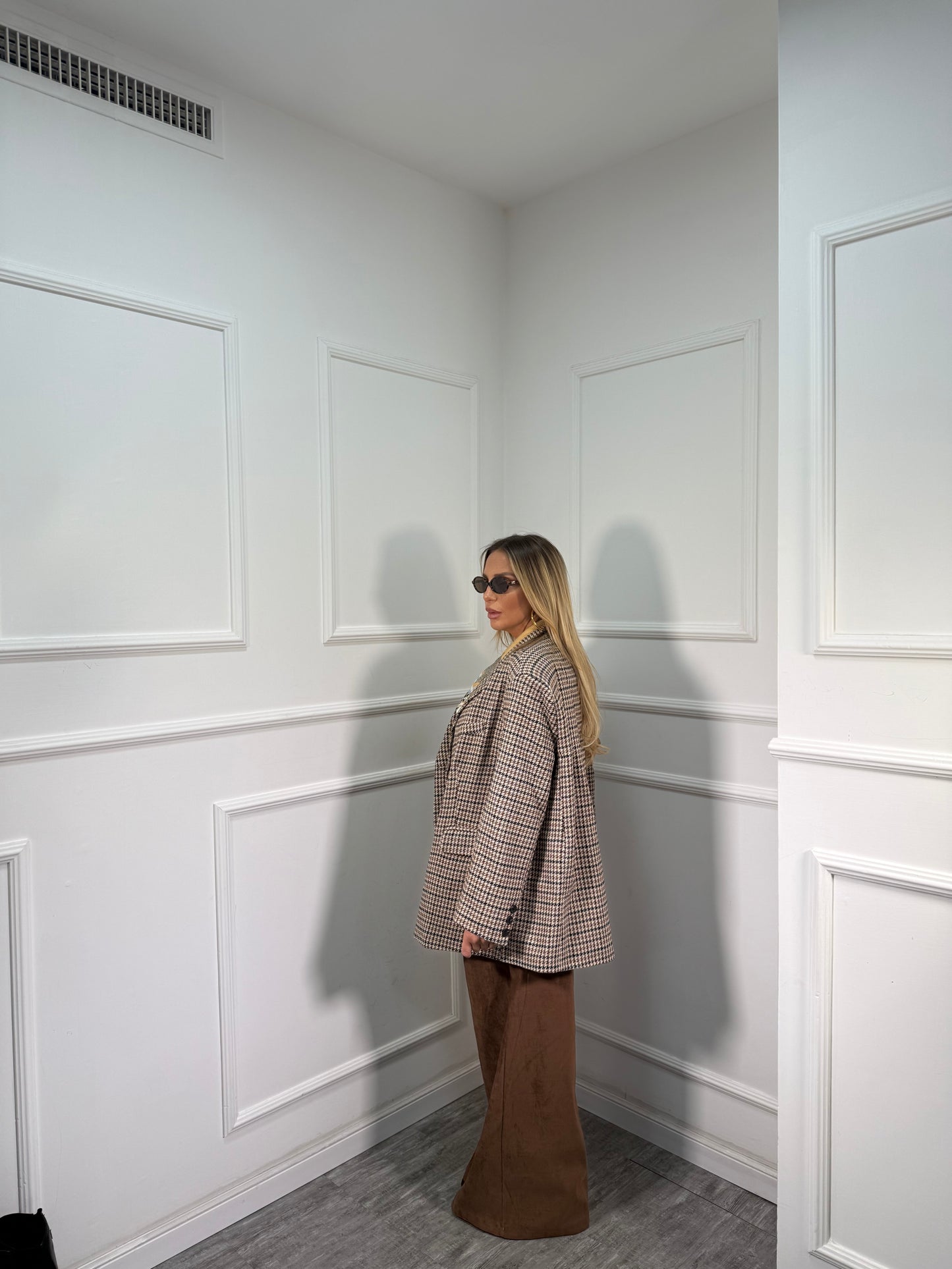 Blazer oversize in flanella in tweed Piccadilly vtgc02 by justwest