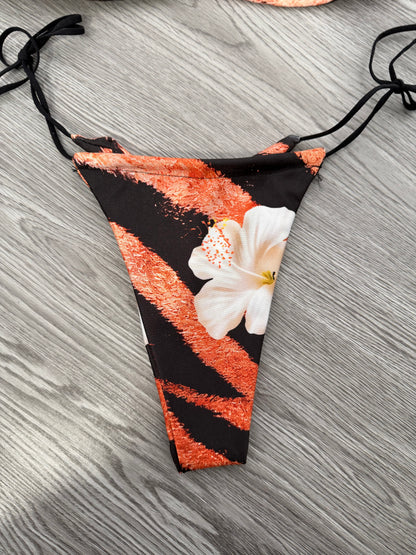 Copricostume con costume Savana zebrato arancio/nero 2425