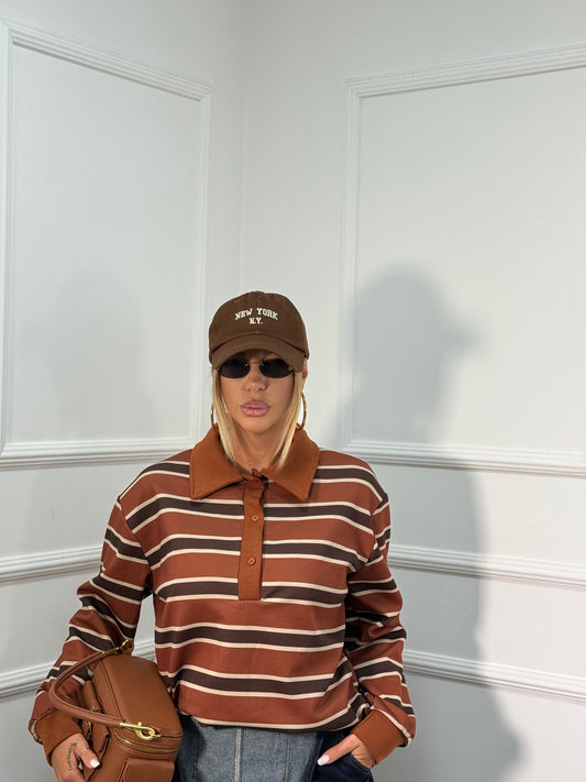 Polo in pile Florence ruggine/cacao m60601