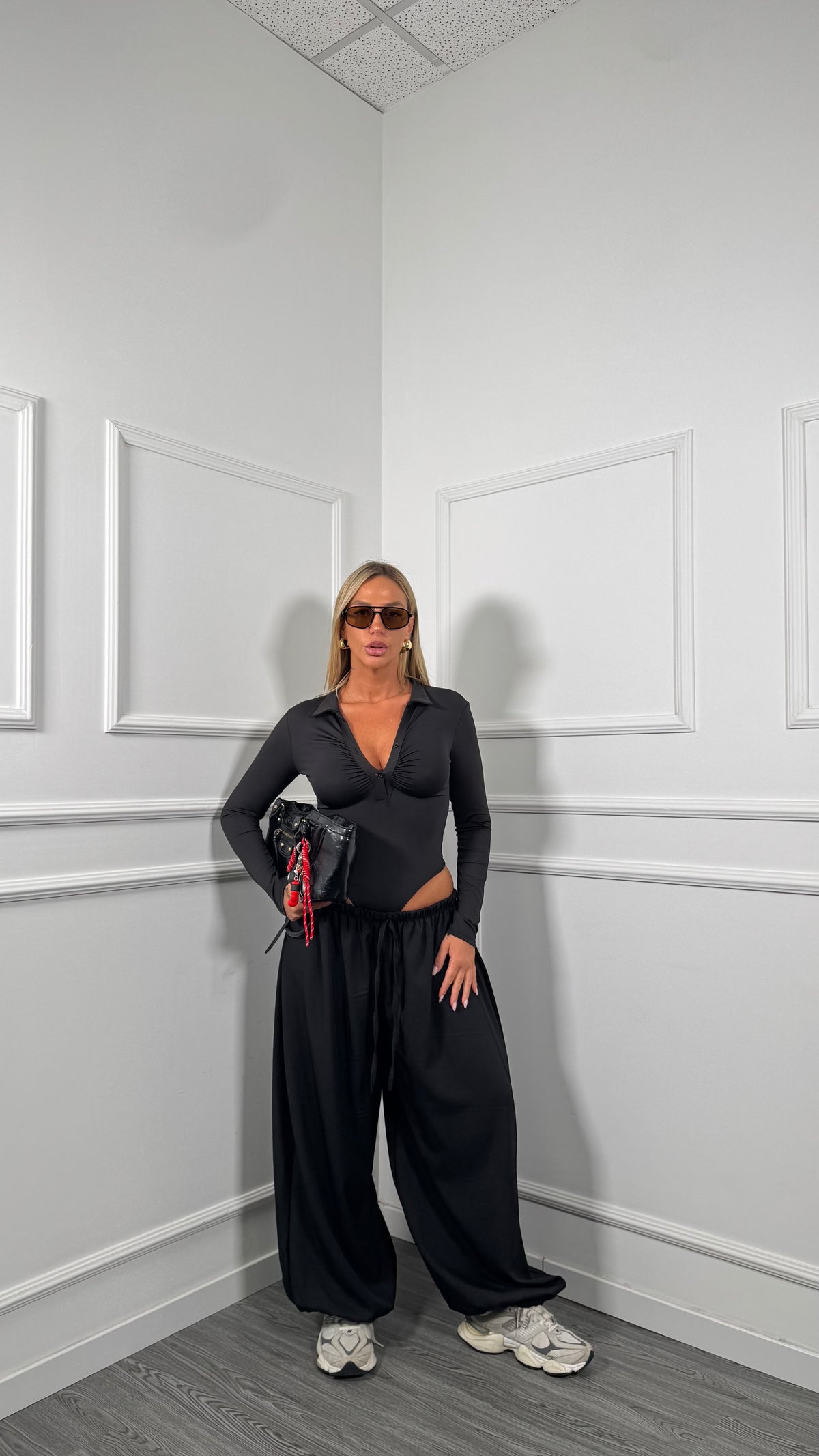 Pantaloni balloon Curvy All nero 8390