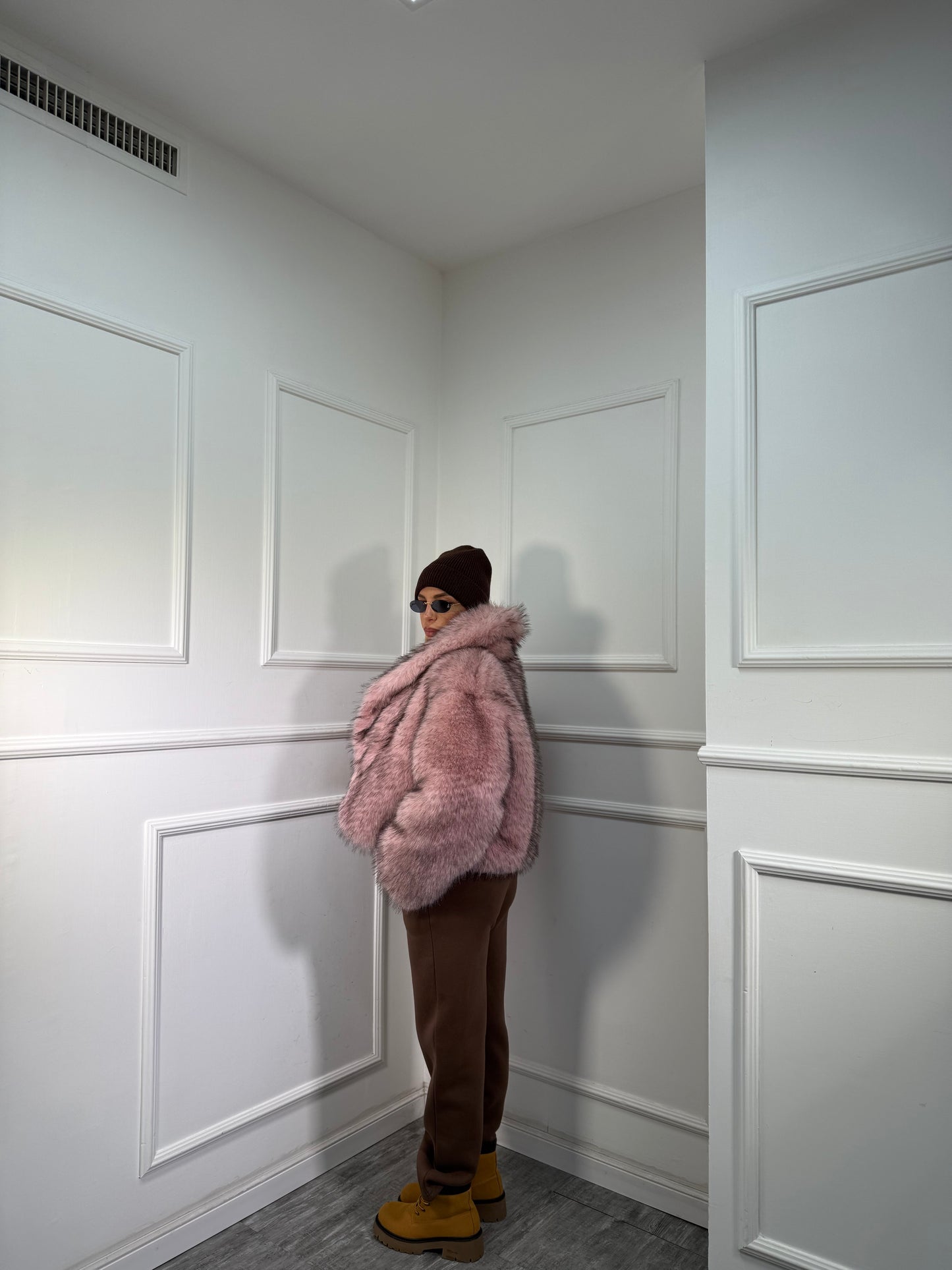 Ecofur Moscow rosa/cacao 68639