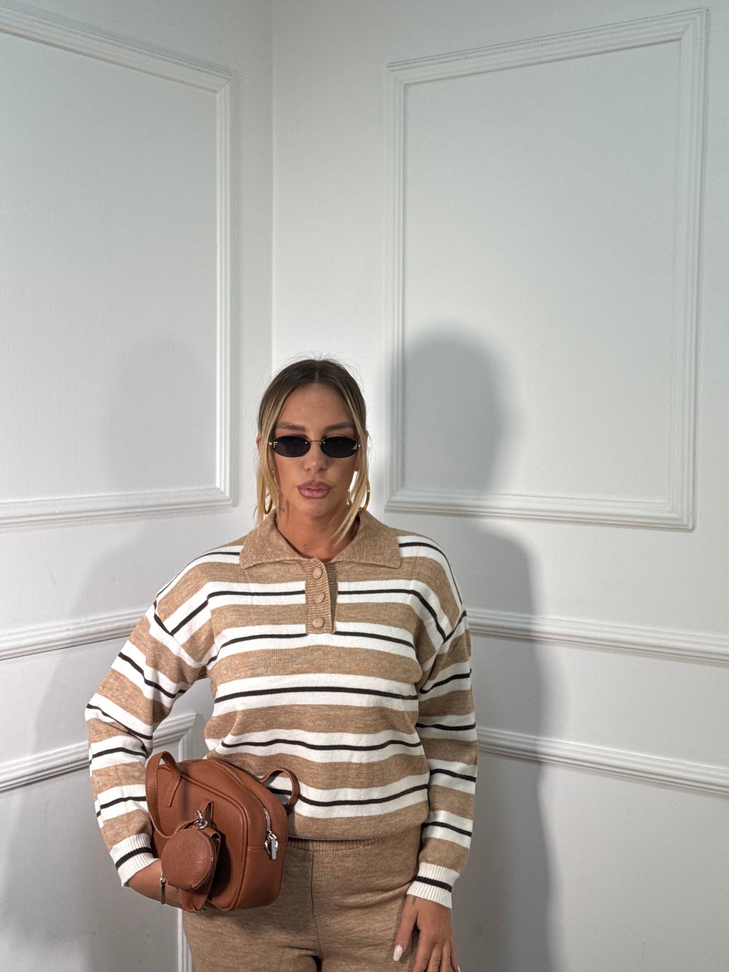 Coordinato lana rasata Butter camel 12526