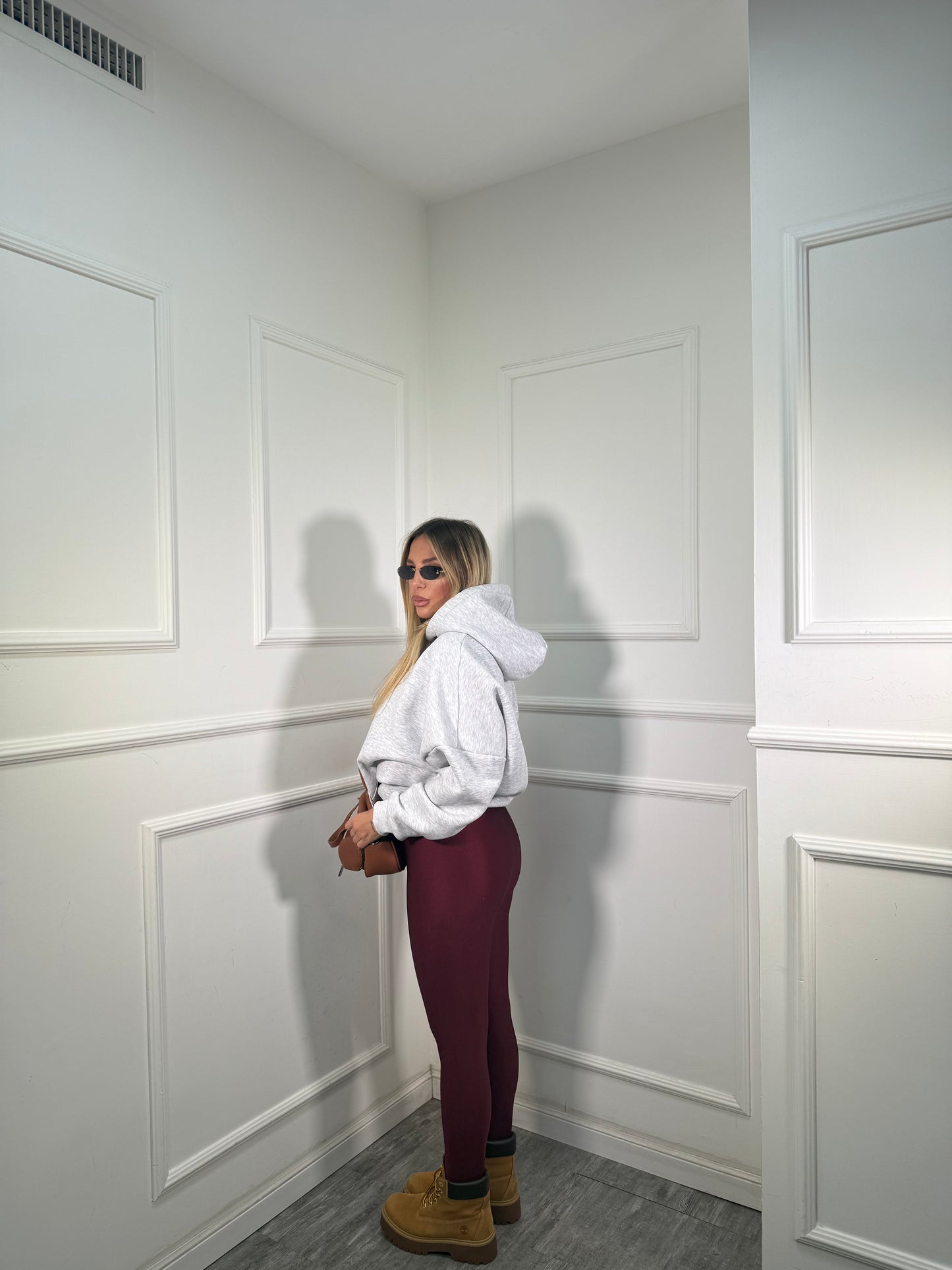 Leggins in lycra contenitivo bordeaux 30688