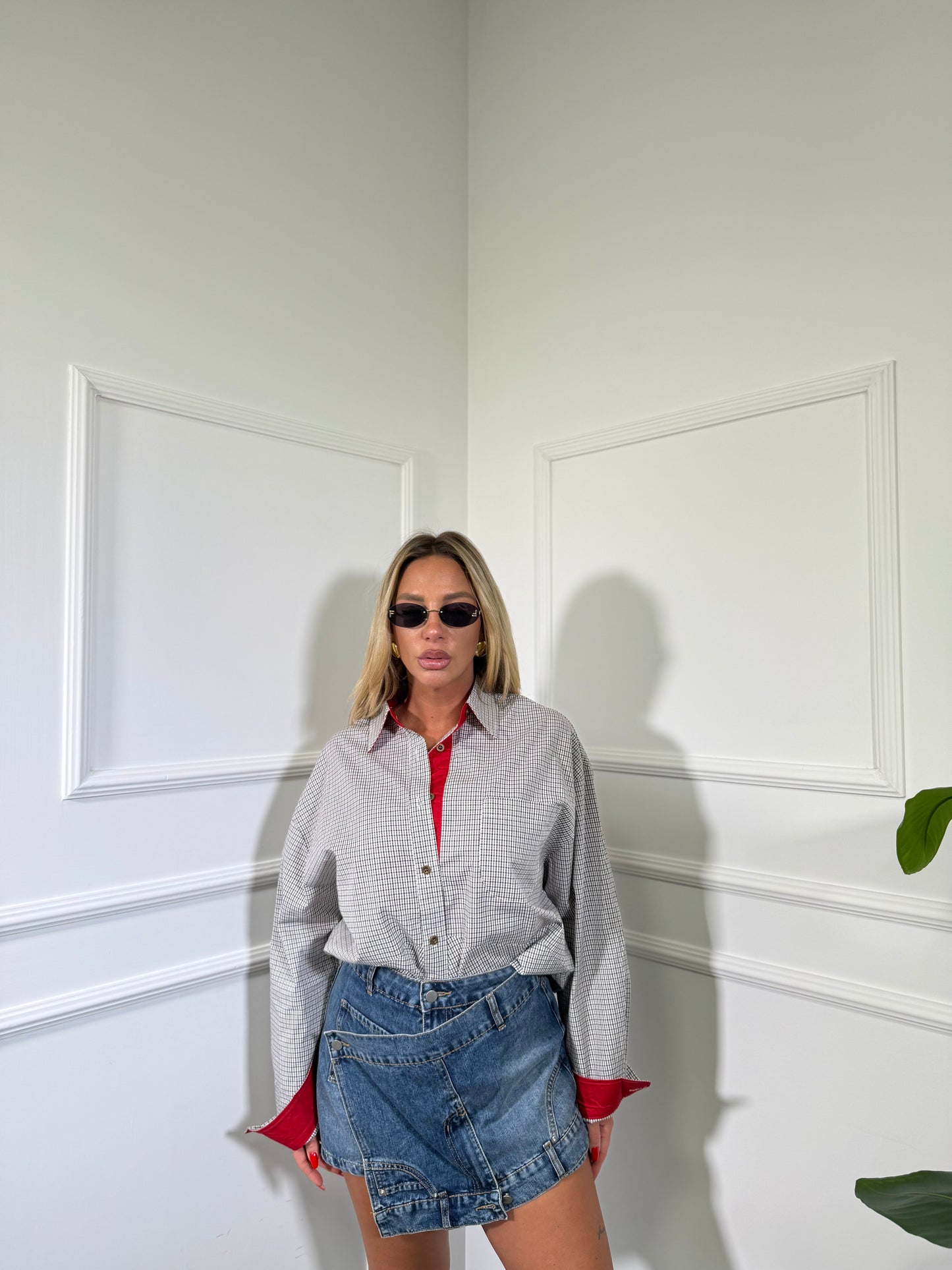 Gonna in denim asimmetrica lavaggio scuro Jinny 2769