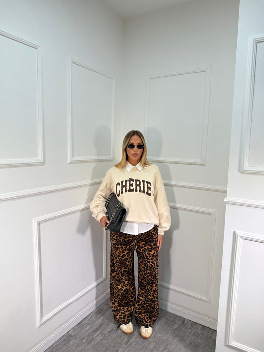 Pantaloni palazzo a costine maculati 5508