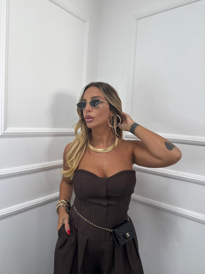 Jumpsuit palazzo Carrie cioccolato my58383