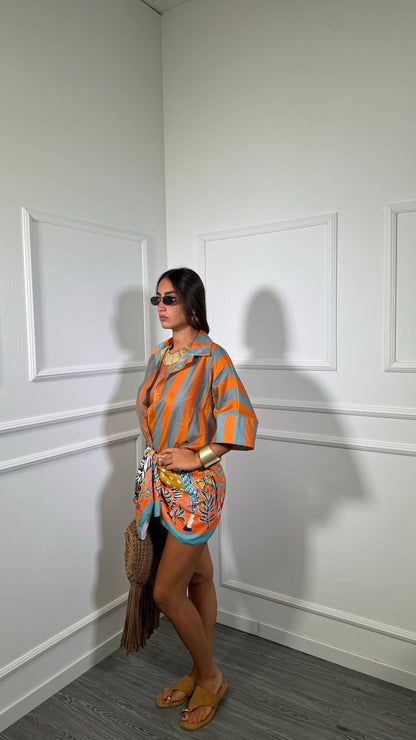 Gonna pareo Carribean arancio/turchese 2450402