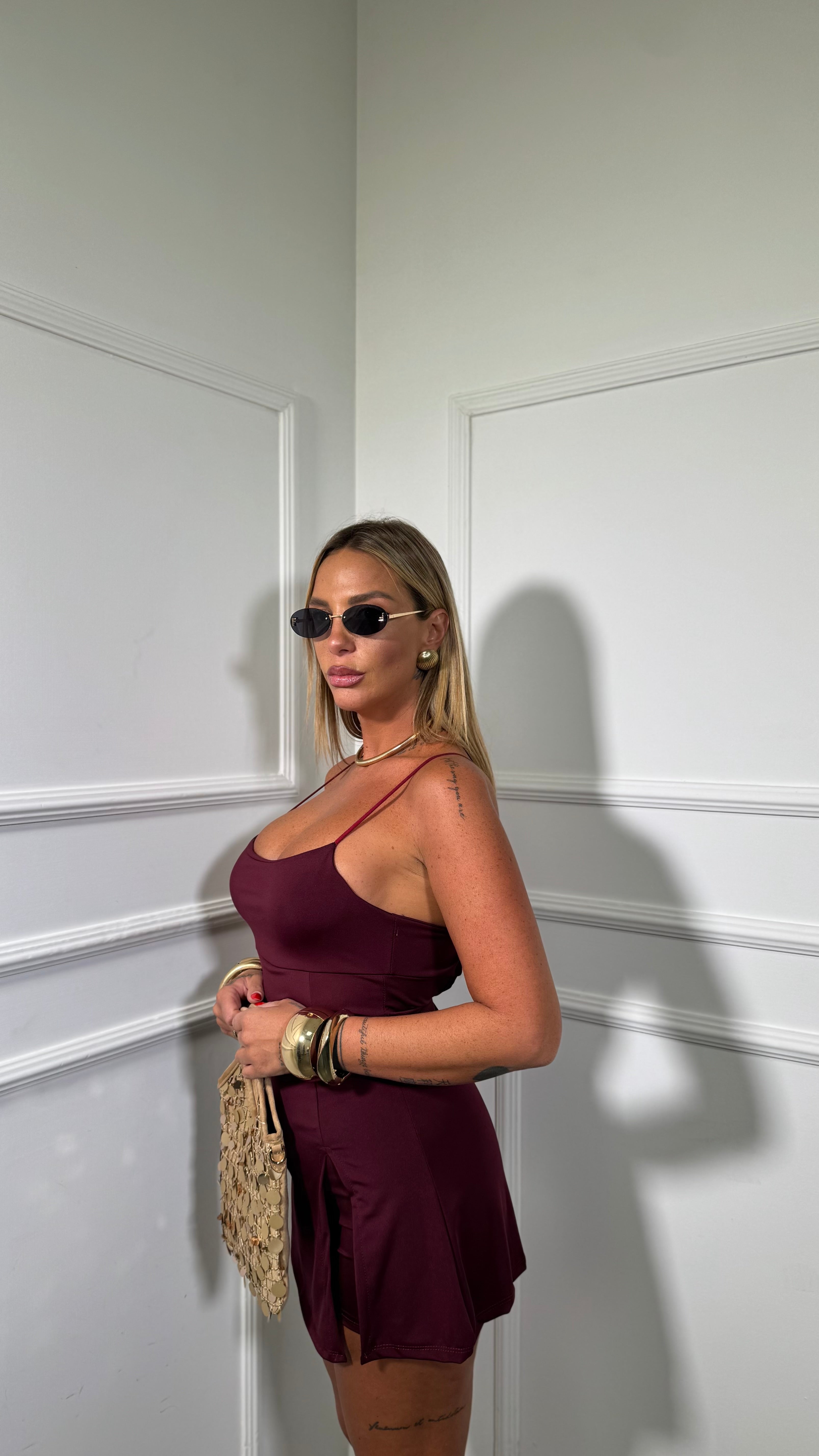 Jumpsuit in lycra Suamy bordeaux