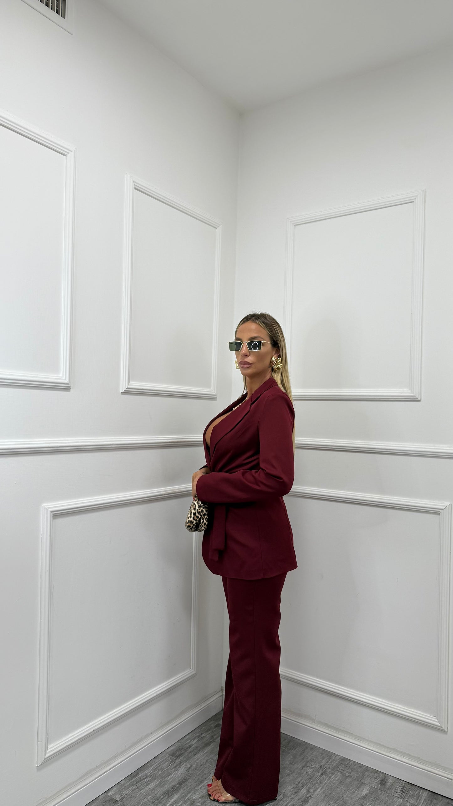 Tailleur con fusciacca Venice bordeaux 8576