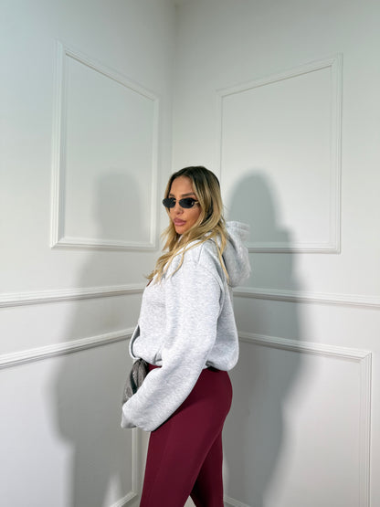 Felpa in pile NYC grigio chiaro