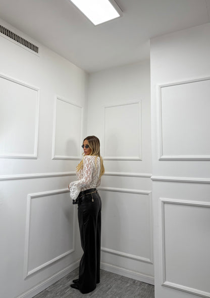 Pantaloni in ecopelle Justin nero j2500