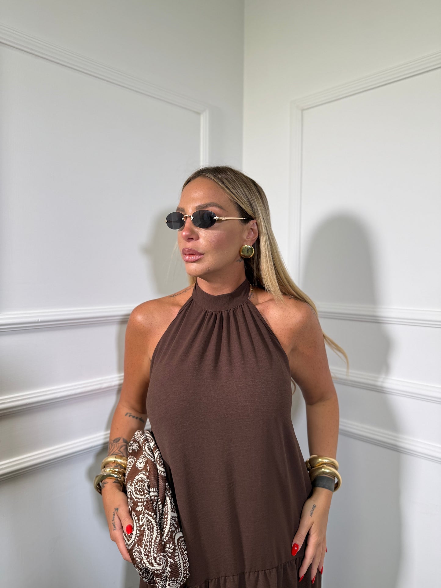 Abito midi scollo sul retro Sirya (vari colori) nf8995