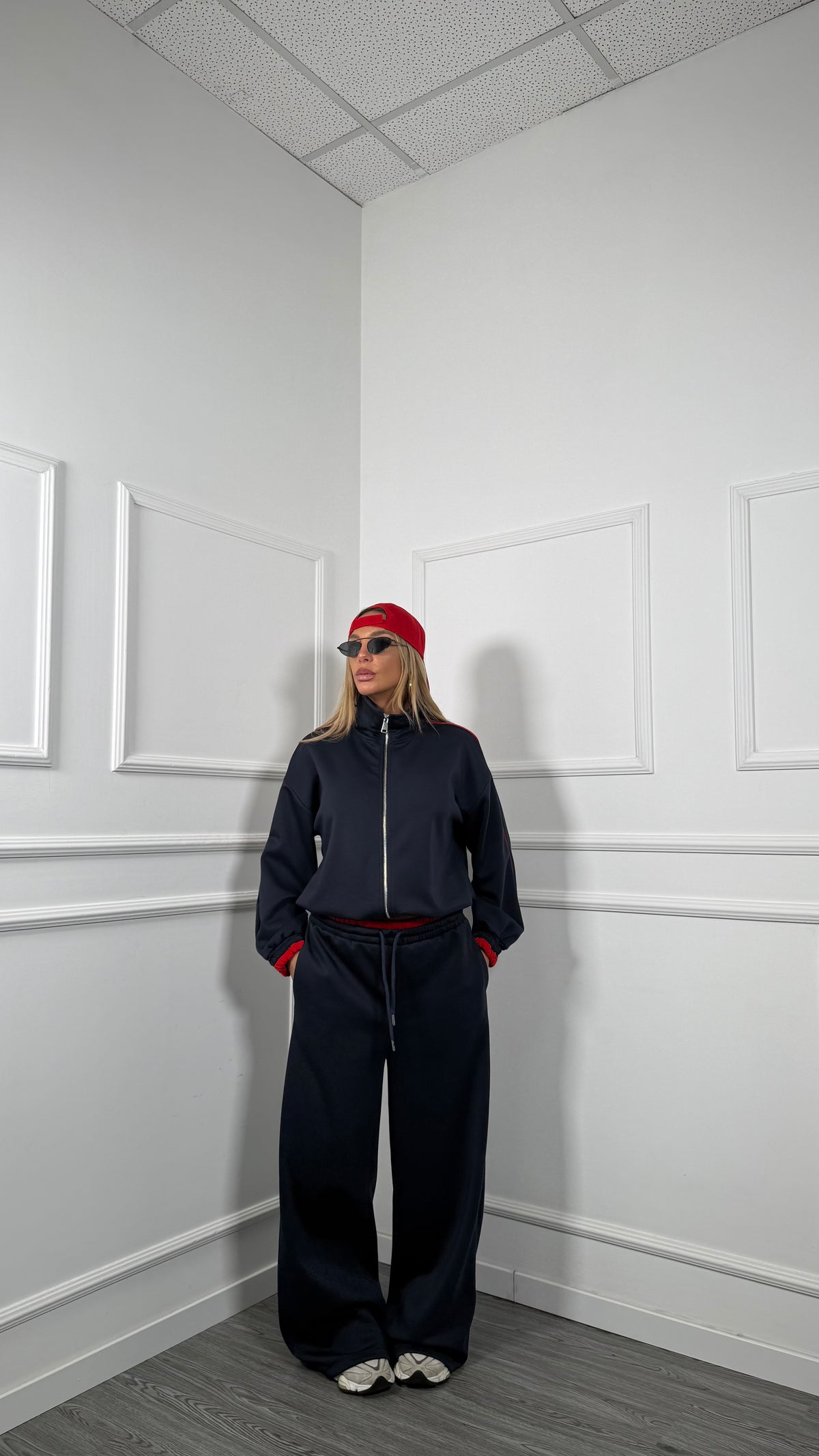 Coordinato tuta Twist blu/rosso m8820